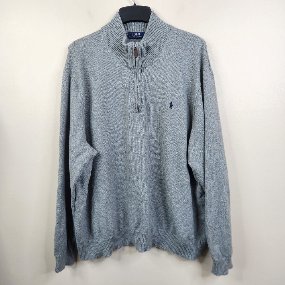 Polo Ralph Lauren Mens Long Sleeve 1/4 Zip Mock Neck Pullover Sweater 4XB